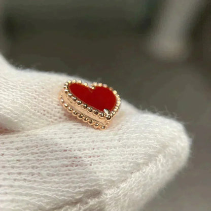 [Glow Jewelry]HEART CARNELIAN STUD EARRINGS