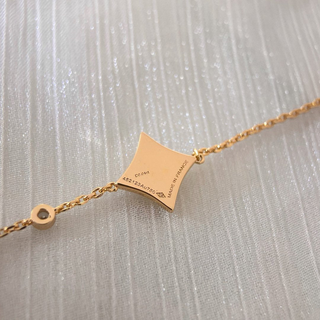 [Glow Jewelry]COLOR STAR CARNELIAN PINK GOLD DIAMOND BRACELET