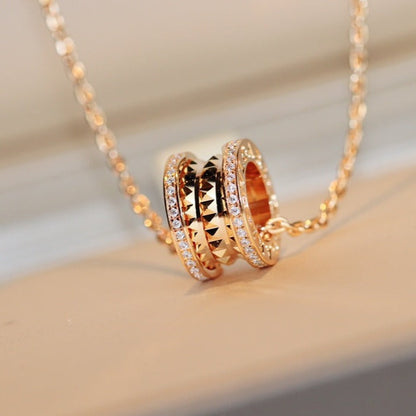 [Glow Jewelry]ZERO 1 ROCK PEDANT PINK GOLD NECKLACE