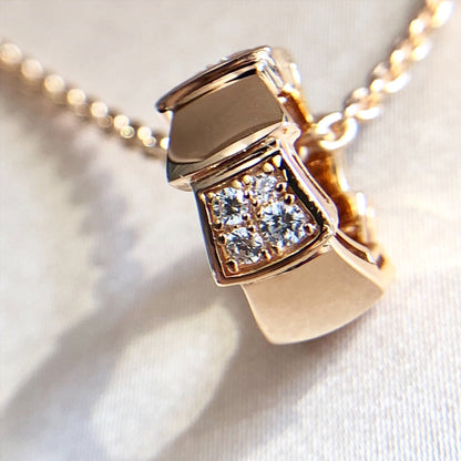 [Glow Jewelry]SERPENTI PEDANT DIAMOND PINK GOLD NECKLACE