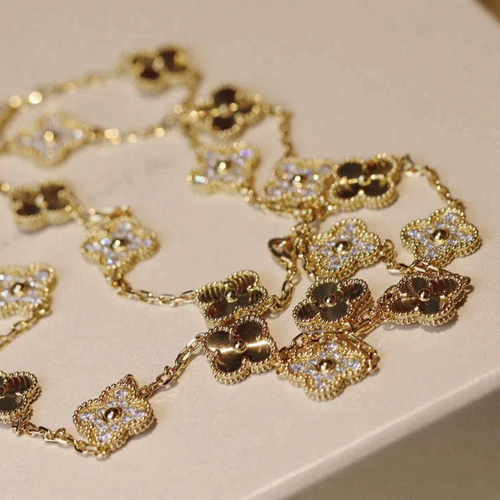 ¡®Glow Jewelry¡¯CLOVER 20 MOTIFS LASER DIAMOND NECKLACE