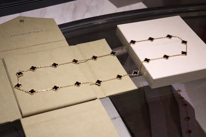 ¡®Glow Jewelry¡¯CLOVER 20 MOTIFS ONYX ROSE GOLD