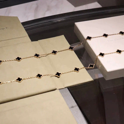 ¡®Glow Jewelry¡¯CLOVER 20 MOTIFS ONYX NECKLACE