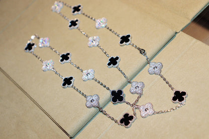 [Glow Jewelry]CLOVER 20 MOTIFS ONYX DIAMOND SILVER
