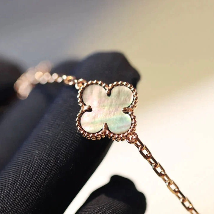 [Glow Jewelry]CLOVER 20 MOTIFS DARK MOP DIAMOND  NECKLACE