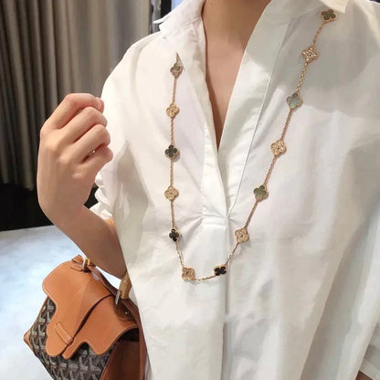 ¡®Glow Jewelry¡¯CLOVER 20 MOTIFS DARK MOP DIAMOND  NECKLACE