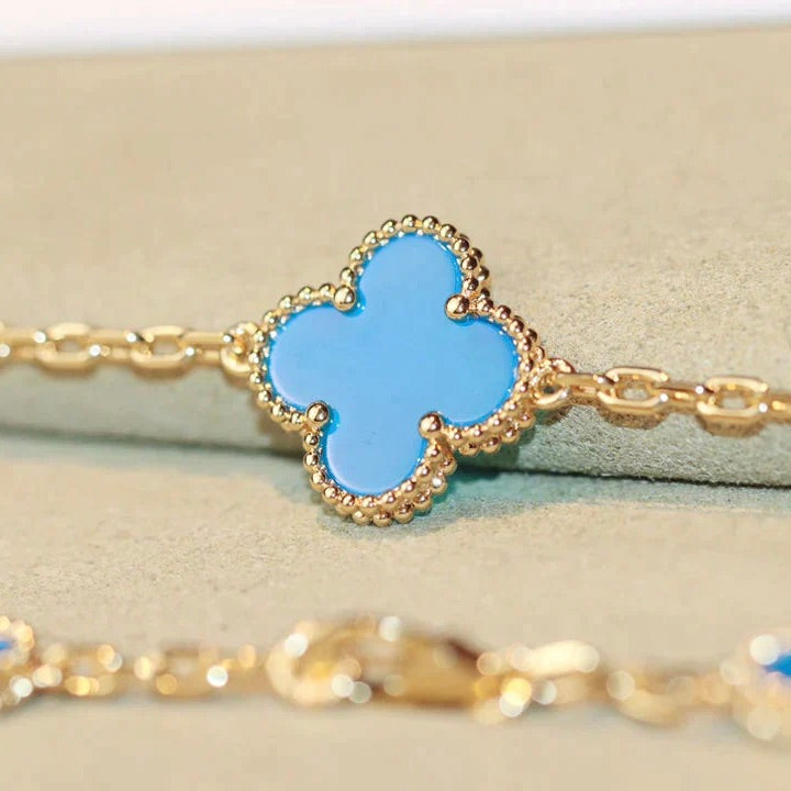 [Glow Jewelry]CLOVER 20 MOTIFS TURQUOISE GOLD