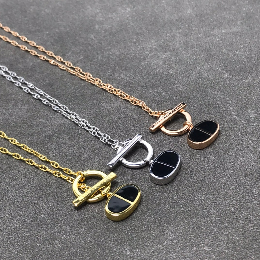 [Glow Jewelry]CHAINE VERSO BLACK CERAMIC  NECKLACE