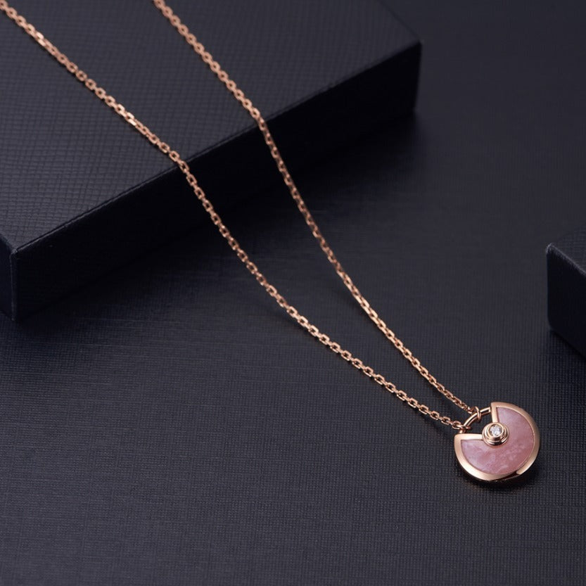 [Glow Jewelry]AMULETTE ROSE GOLD PINK MOP NECKLACE