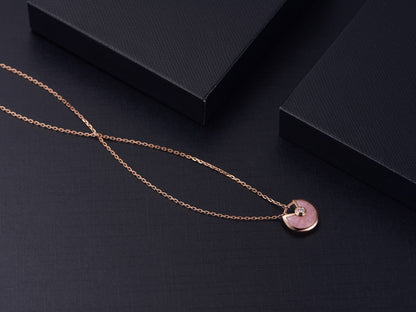 [Glow Jewelry]AMULETTE ROSE GOLD PINK MOP NECKLACE