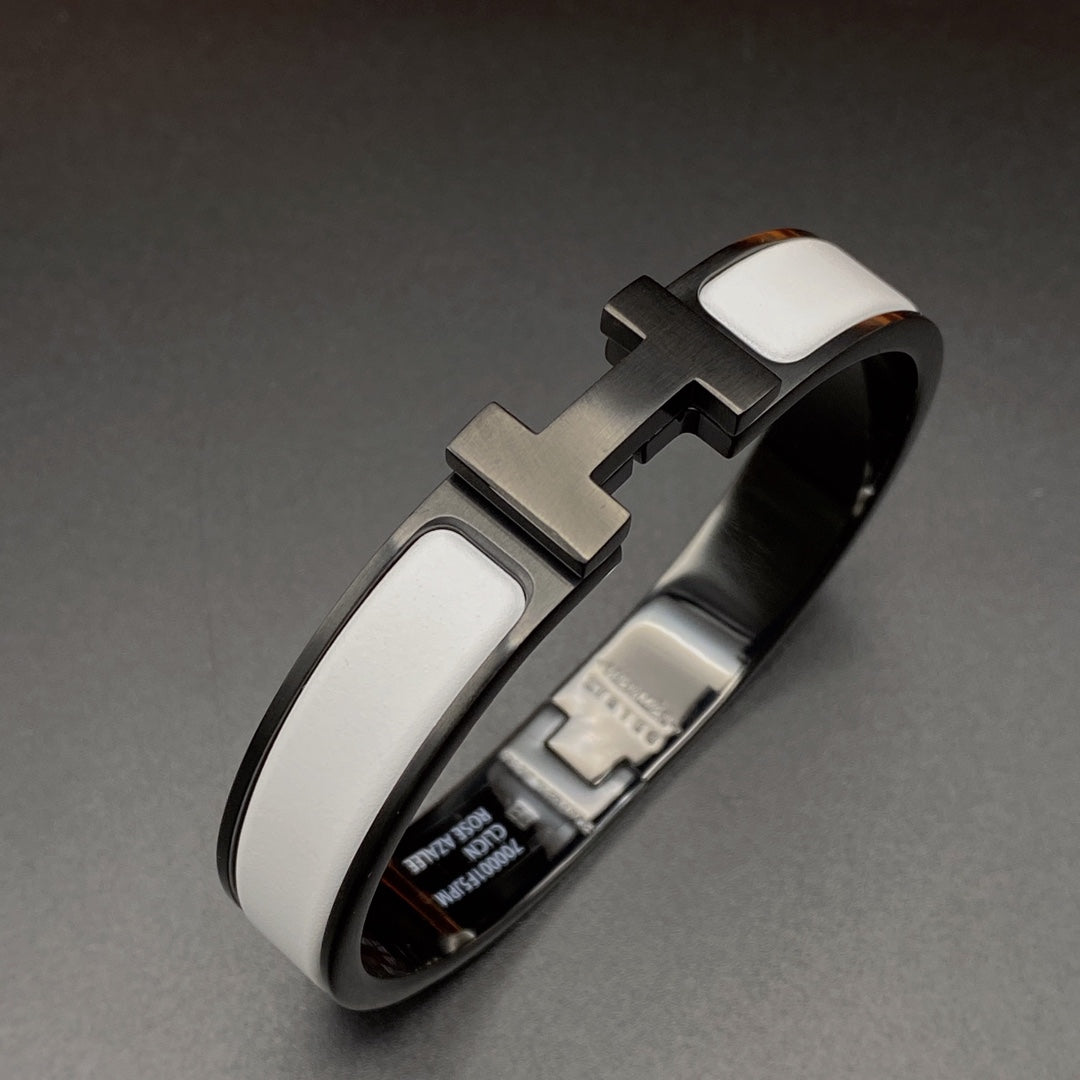 [Glow Jewelry]H BRACELET 12MM BLACK WHITE CERAMIC