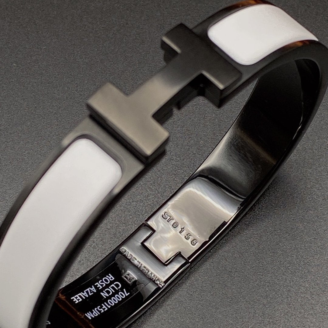 ®Glow Jewelry®H BRACELET 12MM ブラックホワイトセラミック