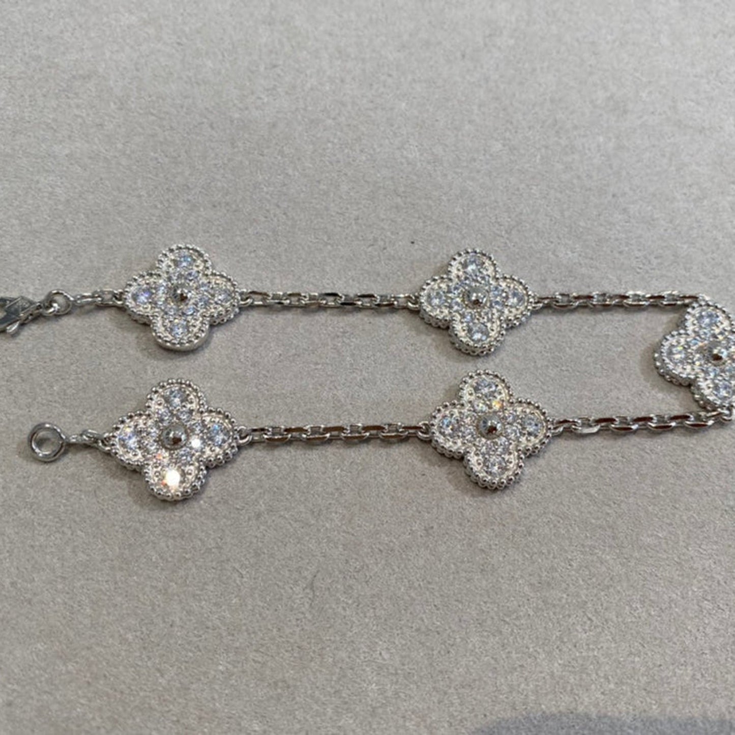 [Glow Jewelry] New  CLOVER 5 MOTIF FULL DIAMOND BRACELET COLLECTION