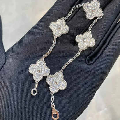 [Glow Jewelry] New  CLOVER 5 MOTIF FULL DIAMOND BRACELET COLLECTION