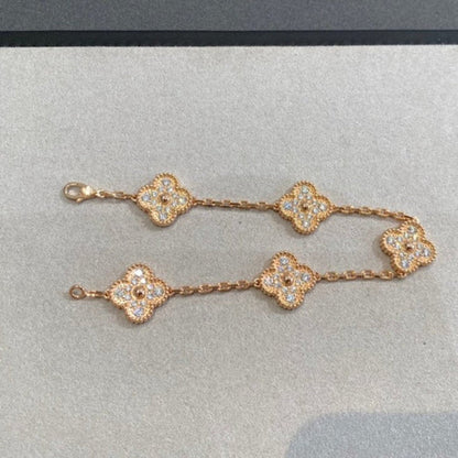 [Glow Jewelry] New  CLOVER 5 MOTIF FULL DIAMOND BRACELET COLLECTION