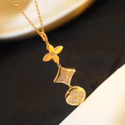 ¡®Glow Jewelry¡¯STAR AND SUN DIAMOND PINK GOLD NECKLACE