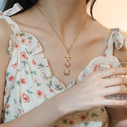 ¡®Glow Jewelry¡¯STAR AND SUN DIAMOND PINK GOLD NECKLACE