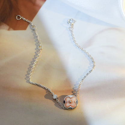[Glow Jewelry]SUN MOTIF PINK MOP SILVER BRACELET