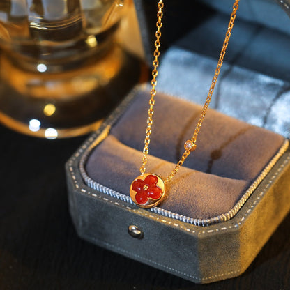 [Glow Jewelry]SUN PEDANT PINK GOLD 1 DIAMOND NECKLACE