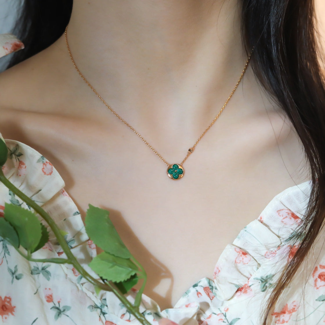[Glow Jewelry]SUN PEDANT PINK GOLD 1 DIAMOND NECKLACE