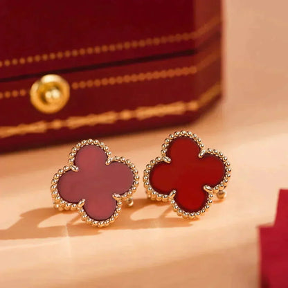 [Glow Jewelry]CLOVER MEDIUM 1 MOTIFS CARNELIAN  EARRINGS