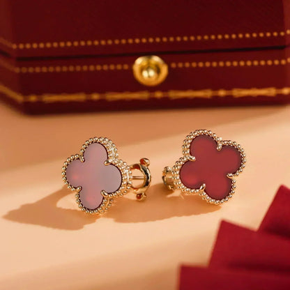 [Glow Jewelry]CLOVER MEDIUM 1 MOTIFS CARNELIAN  EARRINGS