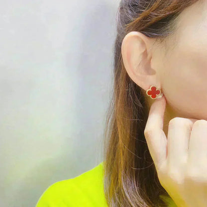 [Glow Jewelry]CLOVER MEDIUM 1 MOTIFS CARNELIAN  EARRINGS