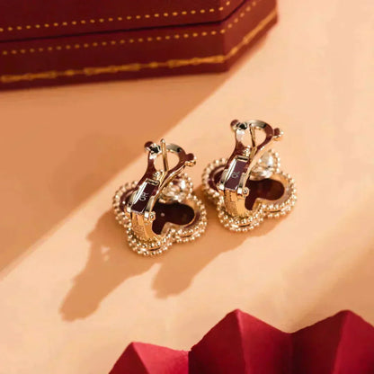 ¡®Glow Jewelry¡¯CLOVER MEDIUM 1 MOTIFS CARNELIAN  EARRINGS