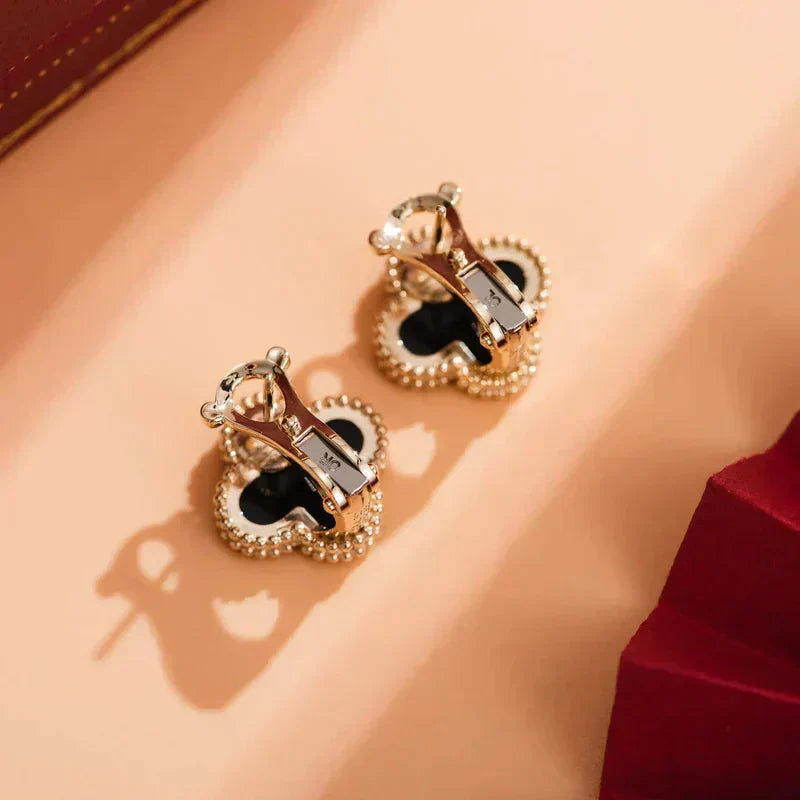 ¡®Glow Jewelry¡¯CLOVER MEDIUM 1 MOTIFS  ONYX STUD EARRINGS