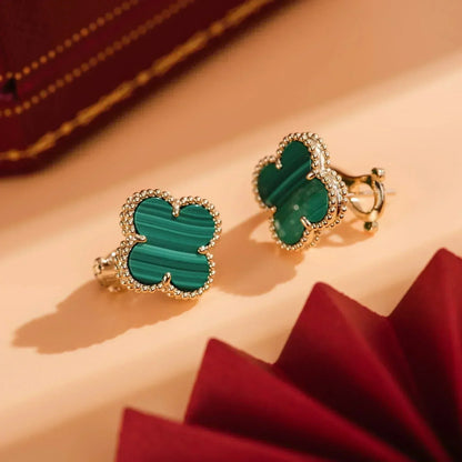 ¡®Glow Jewelry¡¯CLOVER MEDIUM 1 MOTIFS MALACHITE  EARRINGS