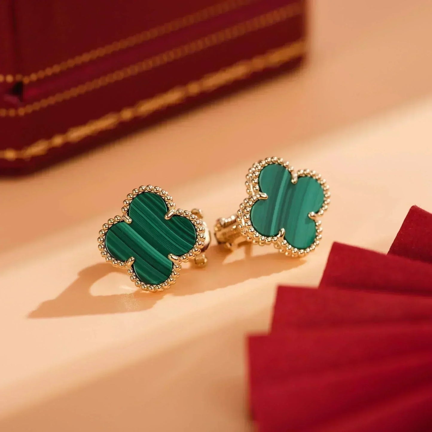 ¡®Glow Jewelry¡¯CLOVER MEDIUM 1 MOTIFS MALACHITE  EARRINGS