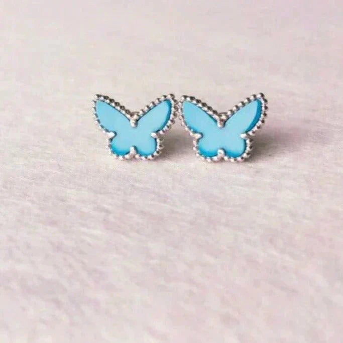 [Glow Jewelry]BUTTERFLY TURQUOISE EARRINGS SILVER
