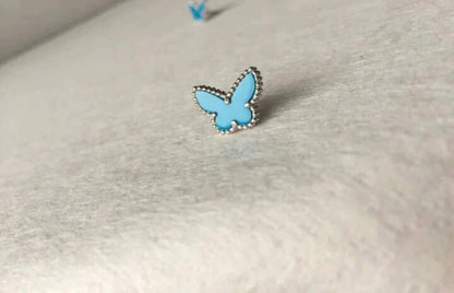 [Glow Jewelry]BUTTERFLY TURQUOISE EARRINGS SILVER