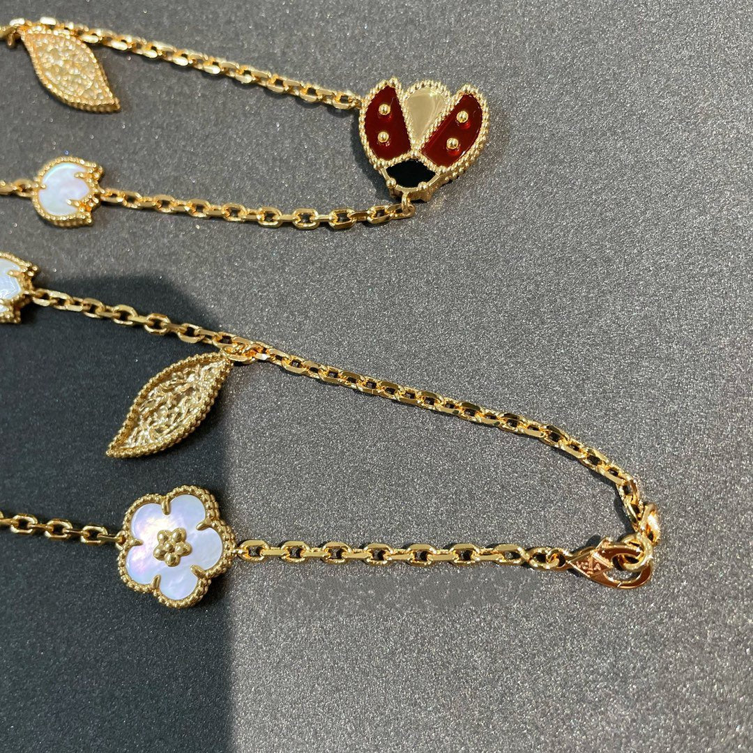 [Glow Jewelry]LUCKY SPRING 15 MOTIFS GOLD NECKLACE