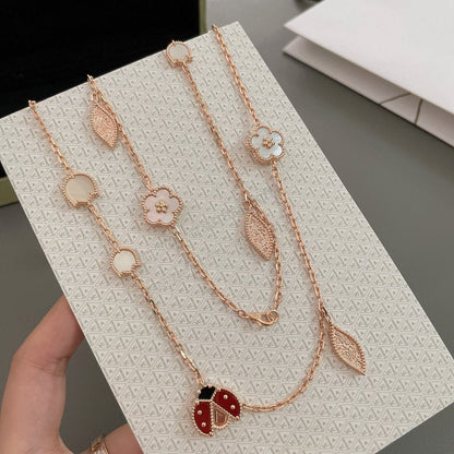 [Glow Jewelry]LUCKY SPRING 15 MOTIFS ROSE GOLD NECKLACE