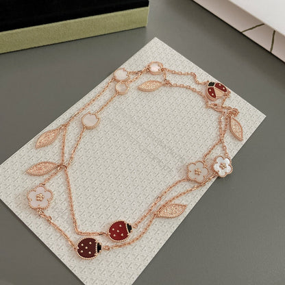 [Glow Jewelry]LUCKY SPRING 15 MOTIFS ROSE GOLD NECKLACE