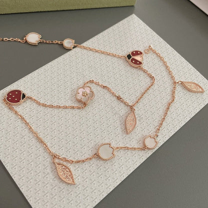 ¡®Glow Jewelry¡¯LUCKY SPRING 15 MOTIFS ROSE GOLD NECKLACE