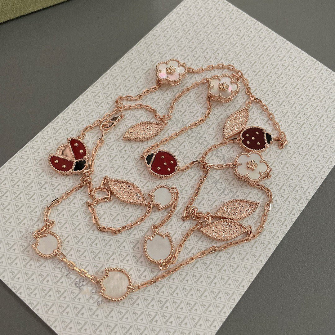 [Glow Jewelry]LUCKY SPRING 15 MOTIFS ROSE GOLD NECKLACE