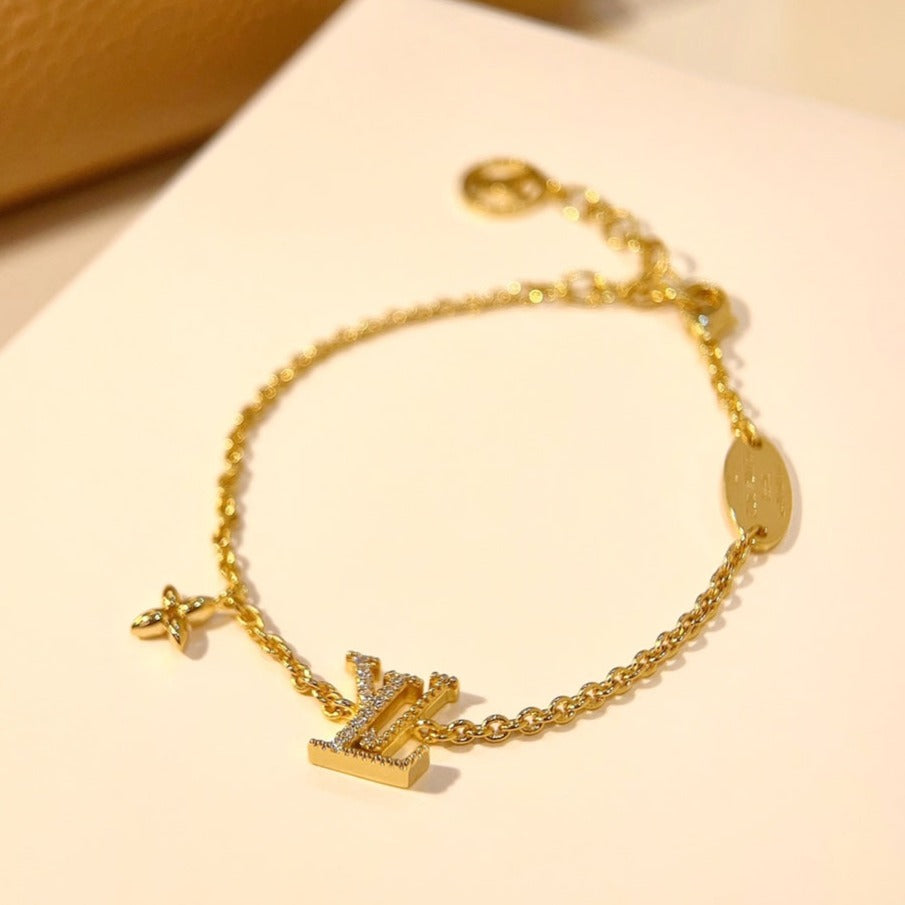 [Glow Jewelry]LOGO STAR MOTIF GOLD BRACELET