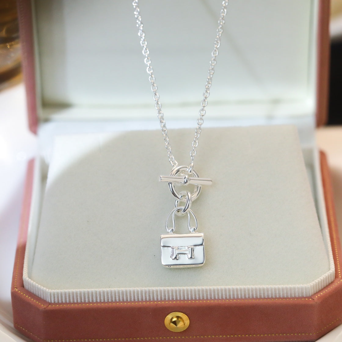 [Glow Jewelry]POP H PEDANT SILVER NECKLACE