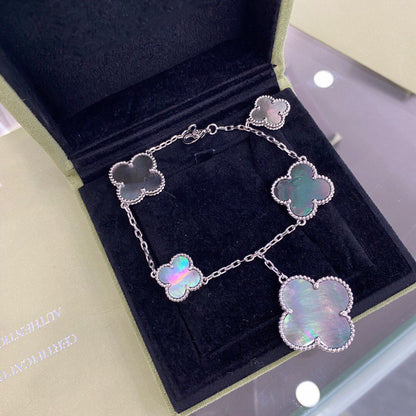 ¡®Glow Jewelry¡¯CLOVER 5 MOTIFS SIVLER DARK MOP BRACELET