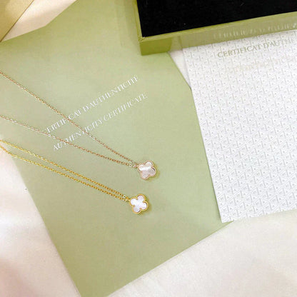 Glow Jewelry「クローバー ミニ」9.5mm 白蝶貝 ネックレス