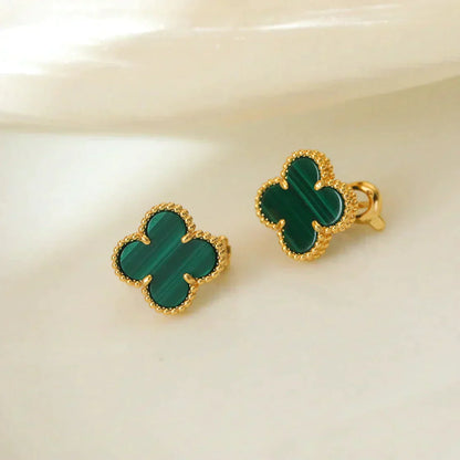 ¡®Glow Jewelry¡¯CLOVER MEDIUM 1 MOTIFS MALACHITE  EARRINGS