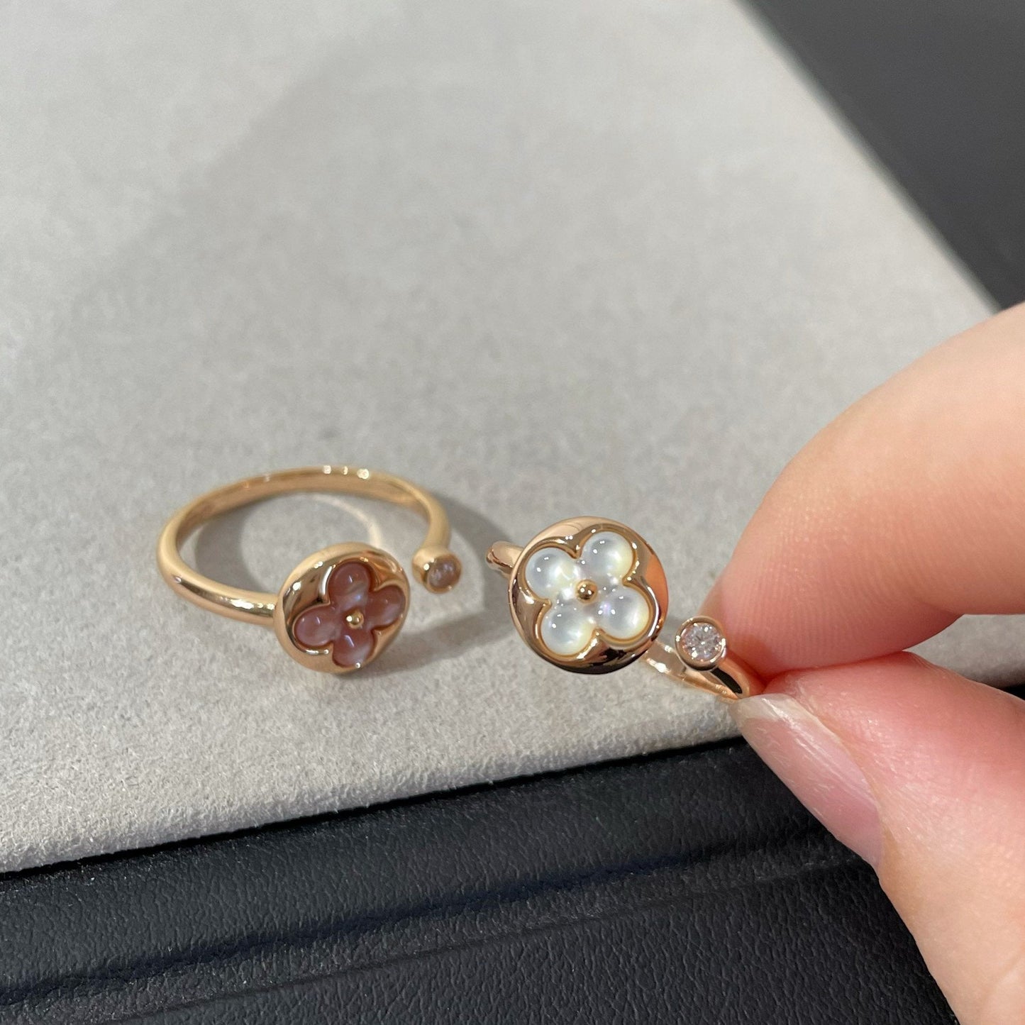 [Glow Jewelry]SUN 1 DIAMOND PINK MOP RING
