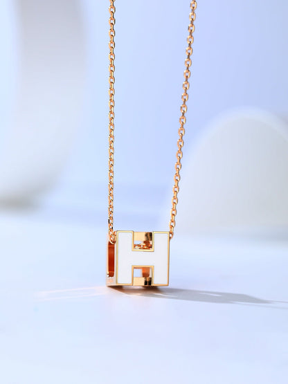 [Glow Jewelry]H CAGE PINK GOLD NECKLACE