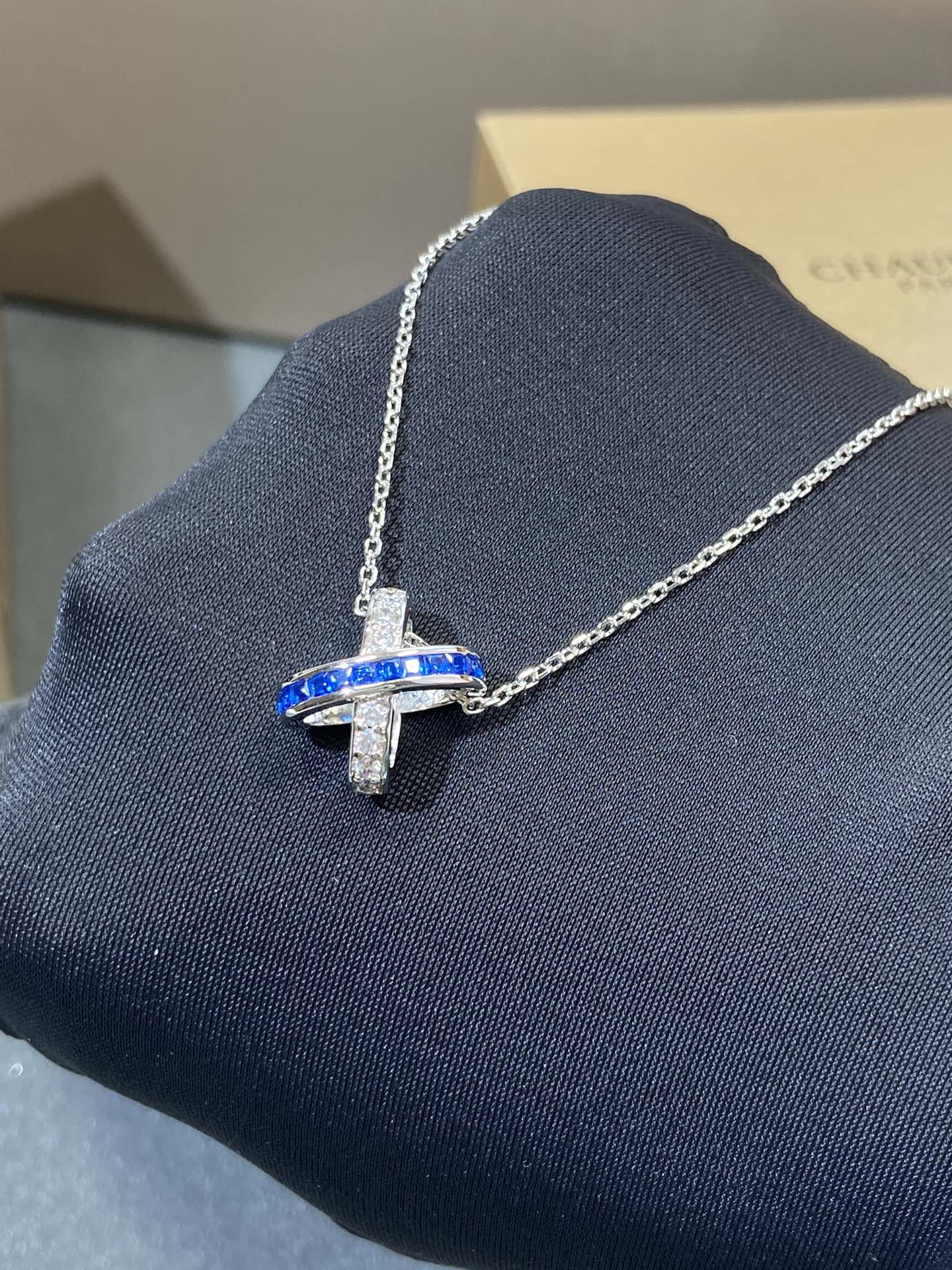 [Glow Jewelry]LIENS DIAMOND SILVER NECKLACE