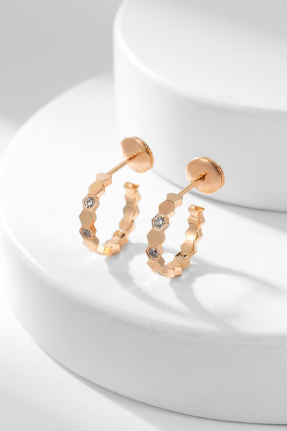 [Glow Jewelry]BEE LOVE DIAMOND HOOP EARRINGS