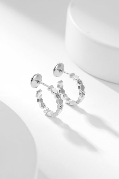 [Glow Jewelry]BEE LOVE DIAMOND HOOP EARRINGS