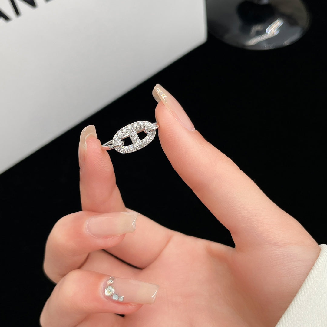 ¡®Glow Jewelry¡¯RONDE SMALL SILVER DIAMOND RING