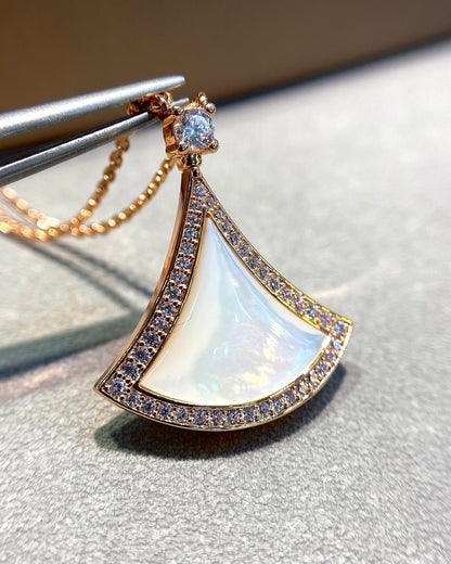 [Glow Jewelry]DREAM MOP DIAMOND PAVED PINK GOLD NECKLACE